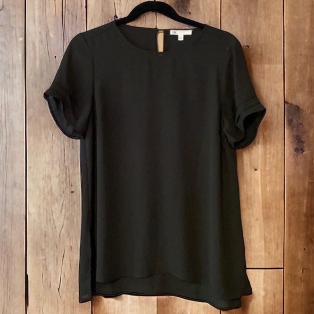 Daniel Rainn black sheer top DR2β sleeve detail